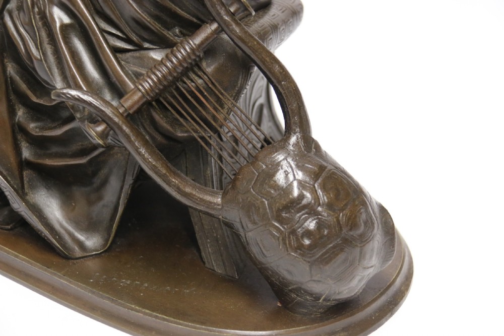 A Superb mid-19th century French classical bronze of Euterpe by Pierre Alexander Schoenewerk View XIX