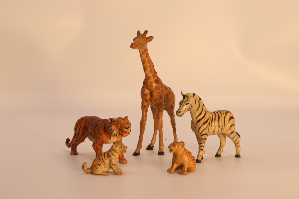 A collection of early 20th century antique Elastolin and Lineol exotic animals. View II