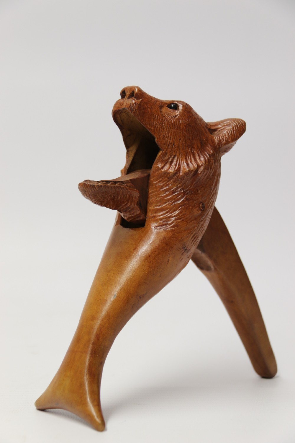 Antique hand carved bear nut cracker circa 1900 View X