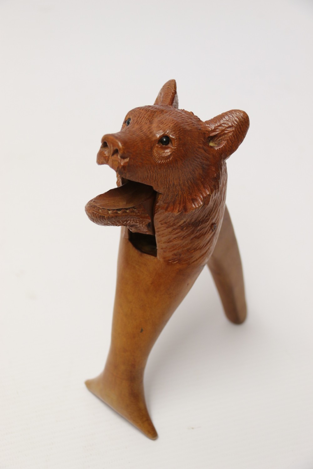Antique hand carved bear nut cracker circa 1900 View XII