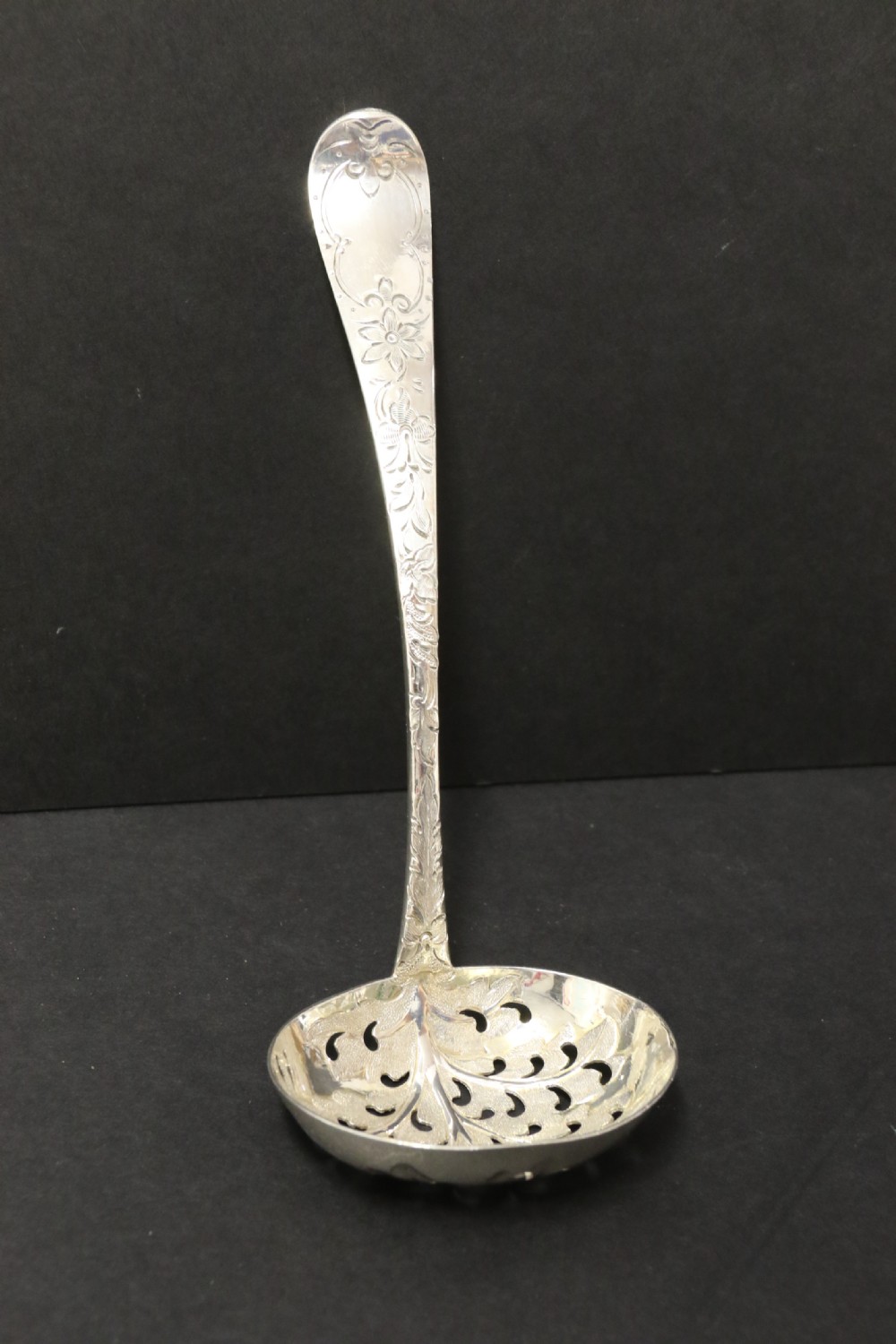 Hallmarked silver sugar spoon ,engraved,  Georgian, London 1799 - 80 View III