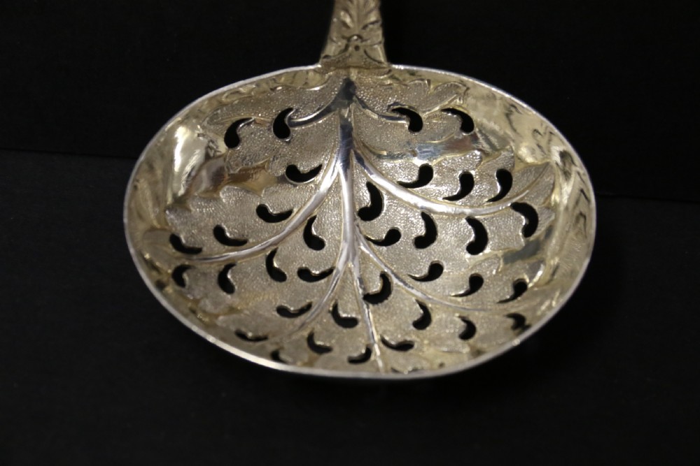 Hallmarked silver sugar spoon ,engraved,  Georgian, London 1799 - 80 View VII