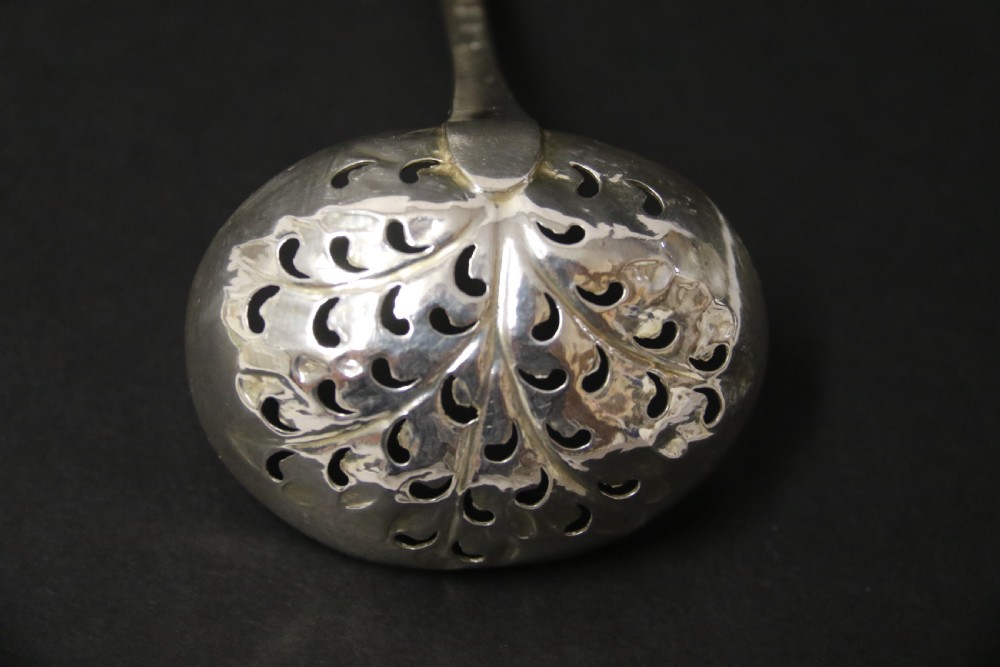 Hallmarked silver sugar spoon ,engraved,  Georgian, London 1799 - 80 View XIII