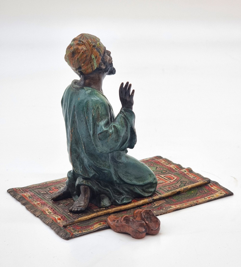 Bergman, Franz cold painted bronze sculpture of a kneeling Arab, Austrian circa 1900 View III