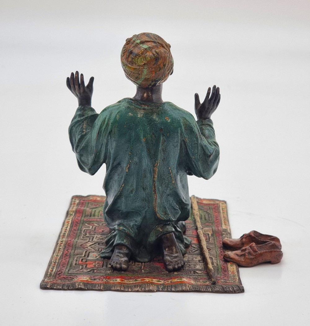 Bergman, Franz cold painted bronze sculpture of a kneeling Arab, Austrian circa 1900 View IV