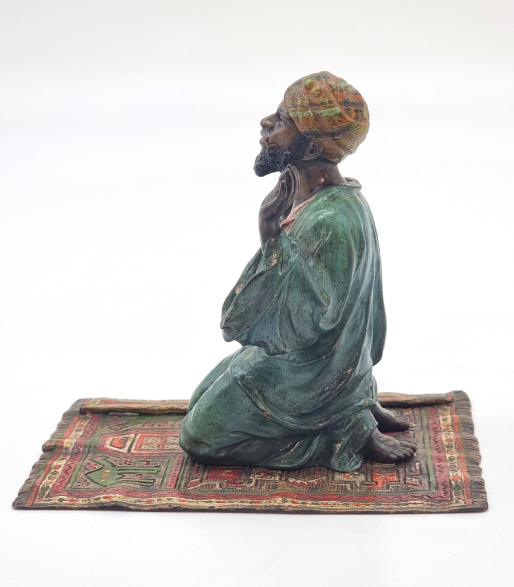 Bergman, Franz cold painted bronze sculpture of a kneeling Arab, Austrian circa 1900 View VI