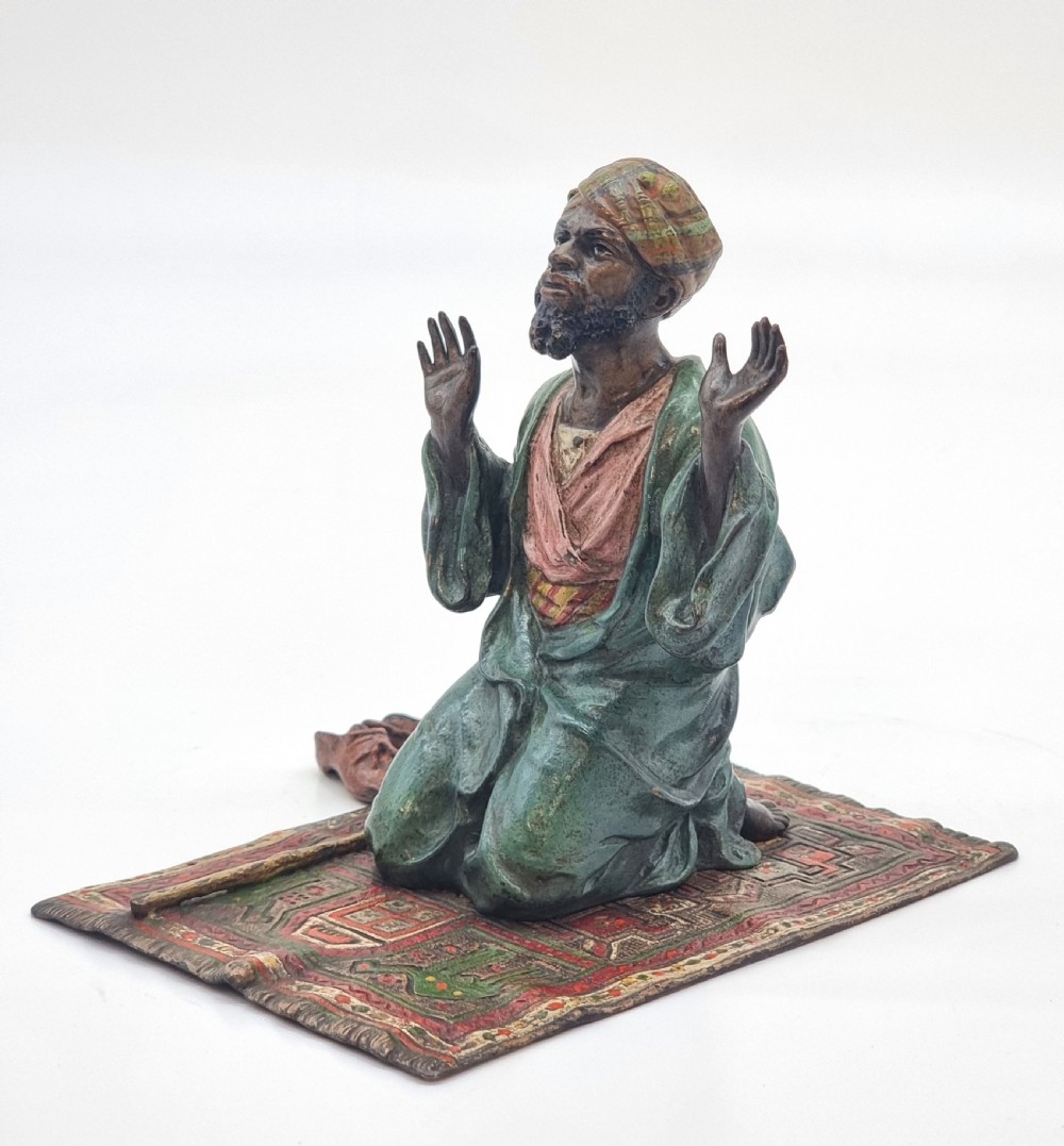 Bergman, Franz cold painted bronze sculpture of a kneeling Arab, Austrian circa 1900 View VII
