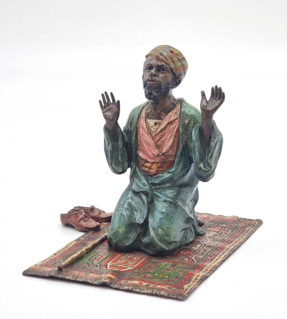 Bergman, Franz cold painted bronze sculpture of a kneeling Arab, Austrian circa 1900 View VIII