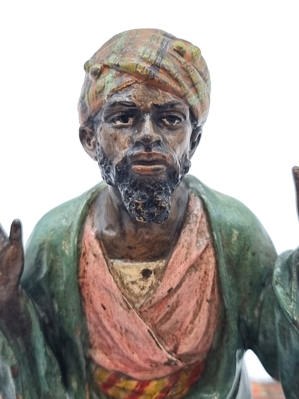 Bergman, Franz cold painted bronze sculpture of a kneeling Arab, Austrian circa 1900 View XIV