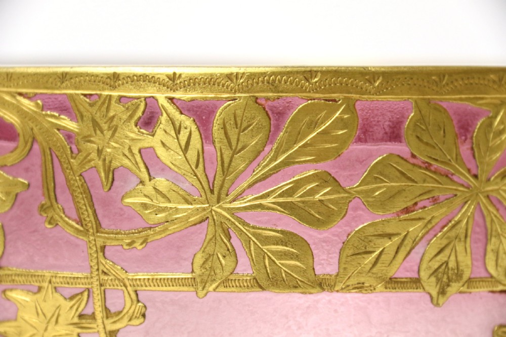 Antique French late 19th century overlaid and acid etched glass bowl, circa 1900 View IV