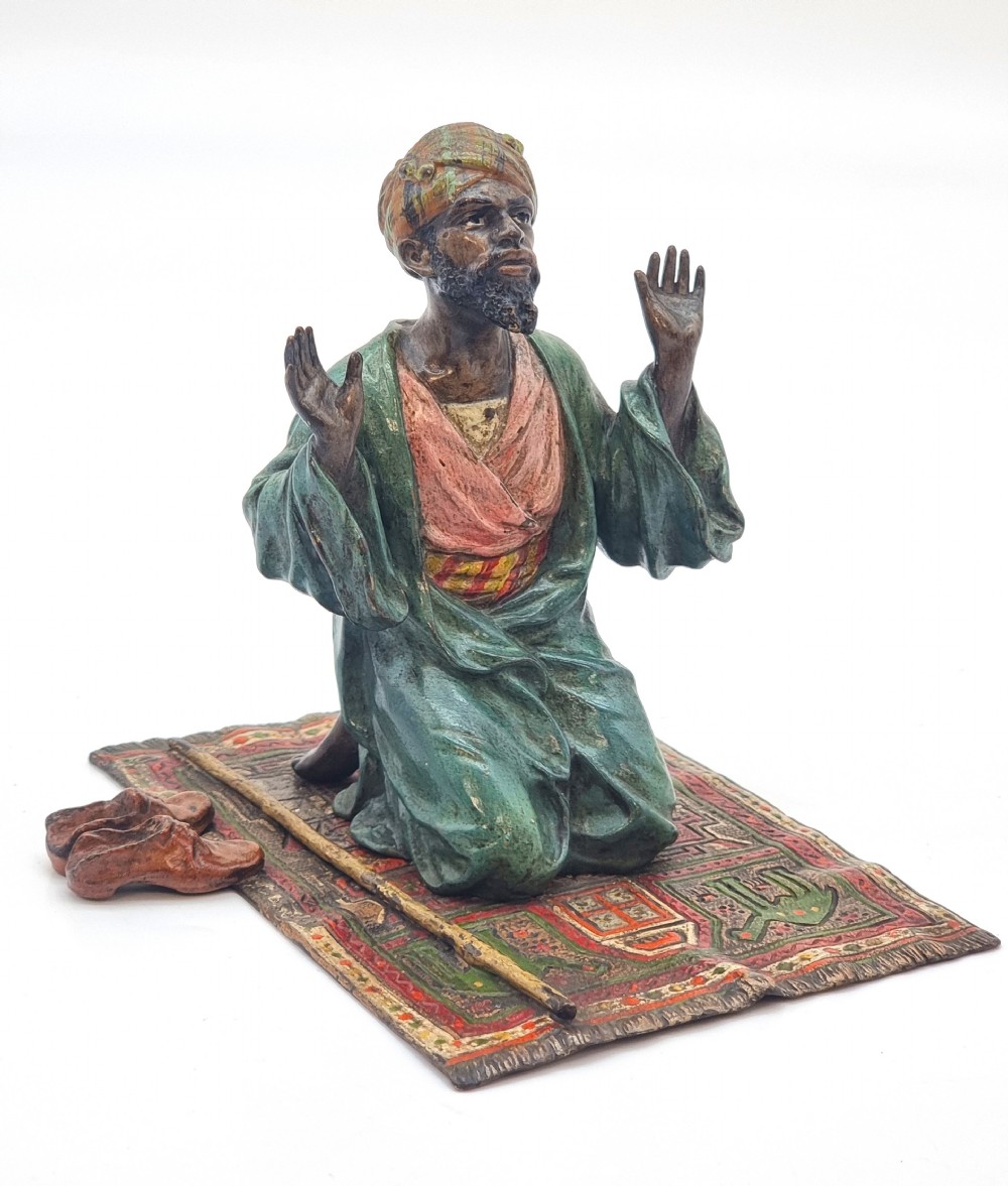 Bergman, Franz cold painted bronze sculpture of a kneeling Arab, Austrian circa 1900