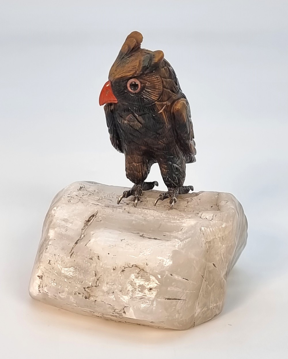 An Italian hardstone carved owl, c 1930 View III