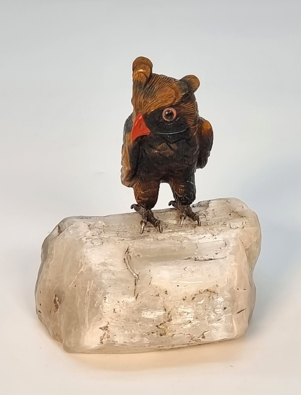An Italian hardstone carved owl, c 1930 View IV