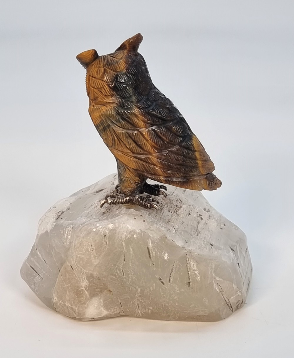 An Italian hardstone carved owl, c 1930 View VI