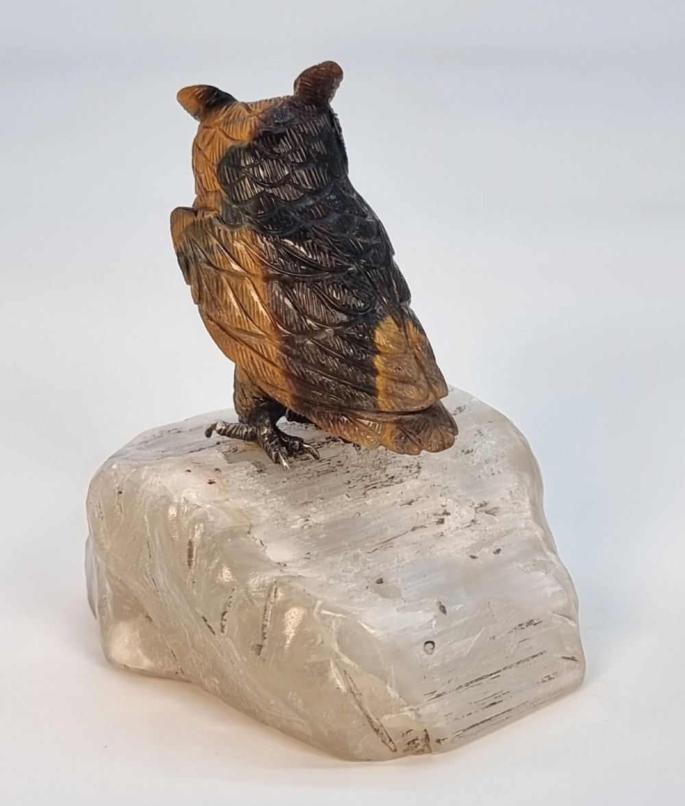 An Italian hardstone carved owl, c 1930 View VII