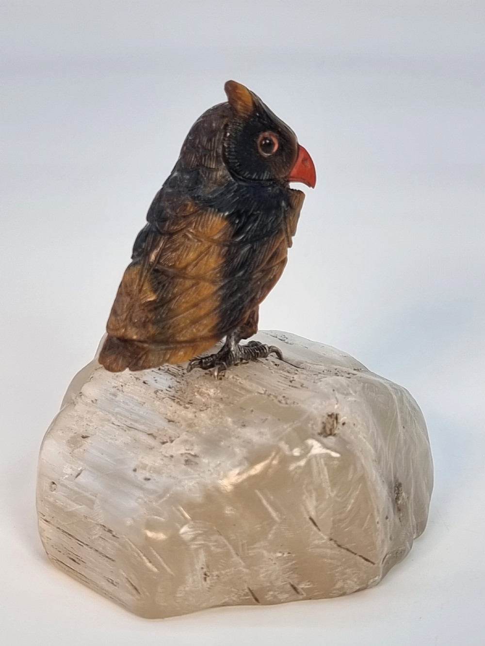 An Italian hardstone carved owl, c 1930 View IX