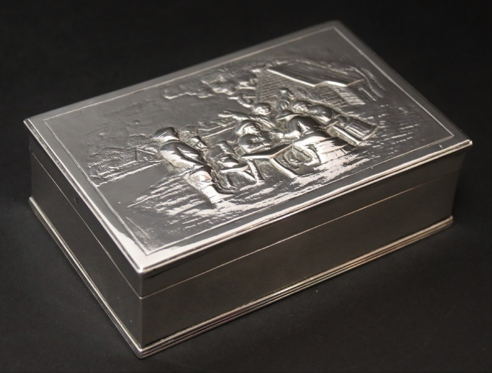 An early 19th century continental  silver box, circa 1820