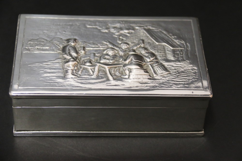 An early 19th century continental  silver box, circa 1820 View II