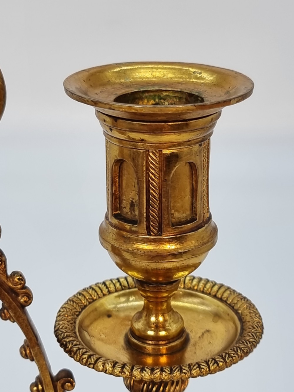 A fine pair of gilt bronze candlesticks, circa 1870 View XVII