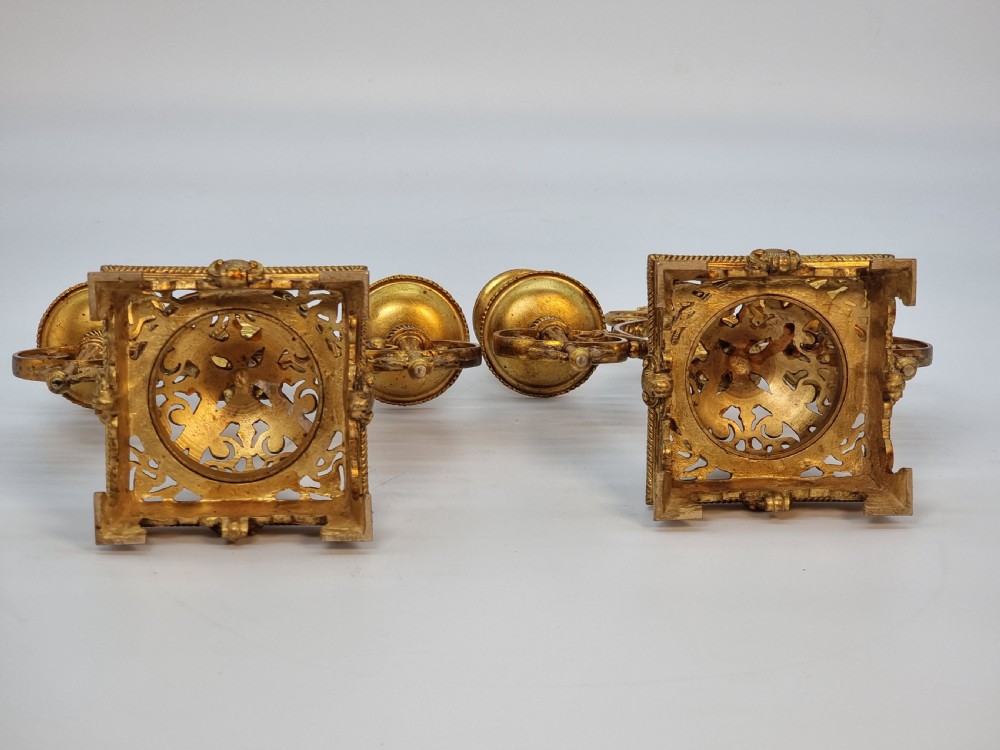 A fine pair of gilt bronze candlesticks, circa 1870 View XIX