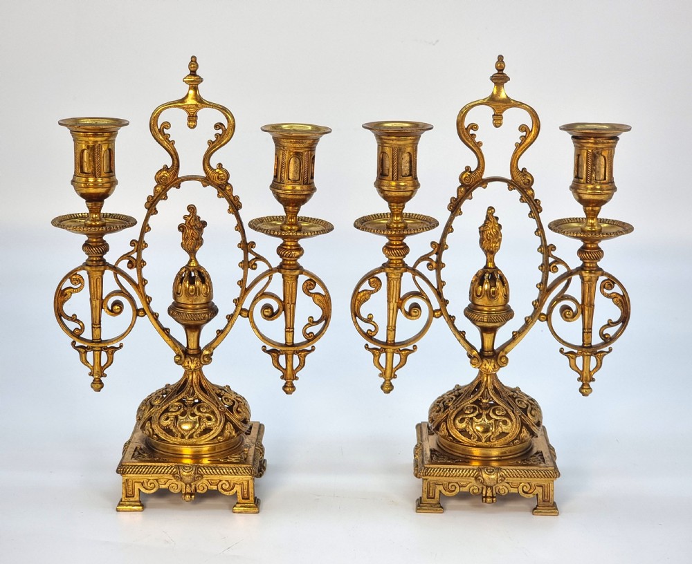 A fine pair of gilt bronze candlesticks, circa 1870