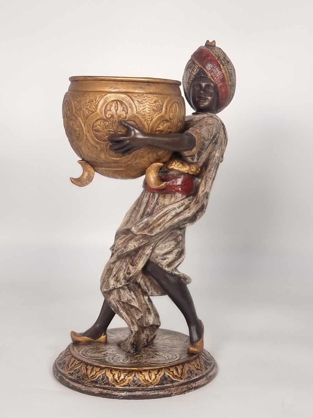 A cast and cold painted pair of Blackamoor figure jardinieres  View XXV