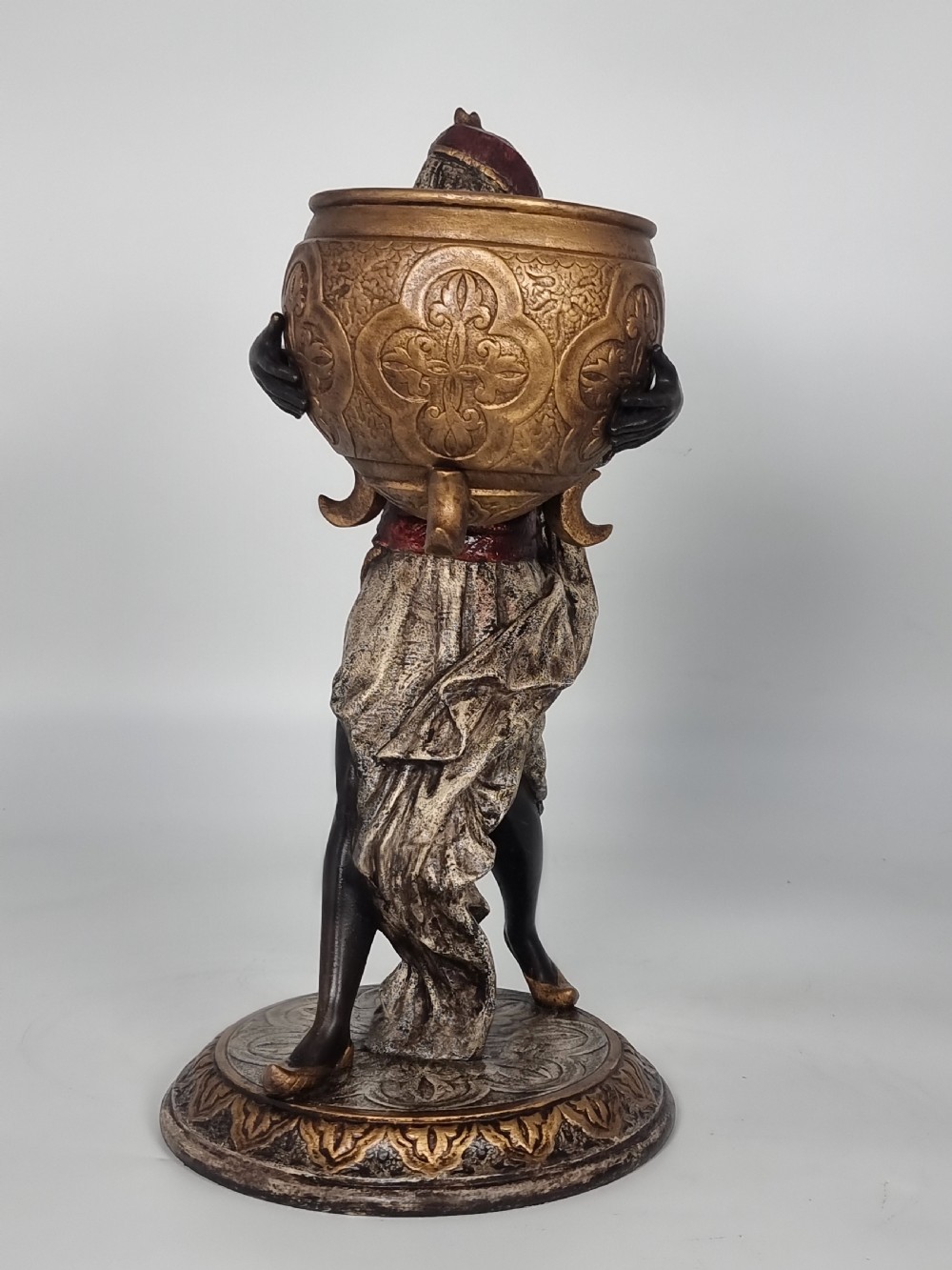 A cast and cold painted pair of Blackamoor figure jardinieres  View XXVI