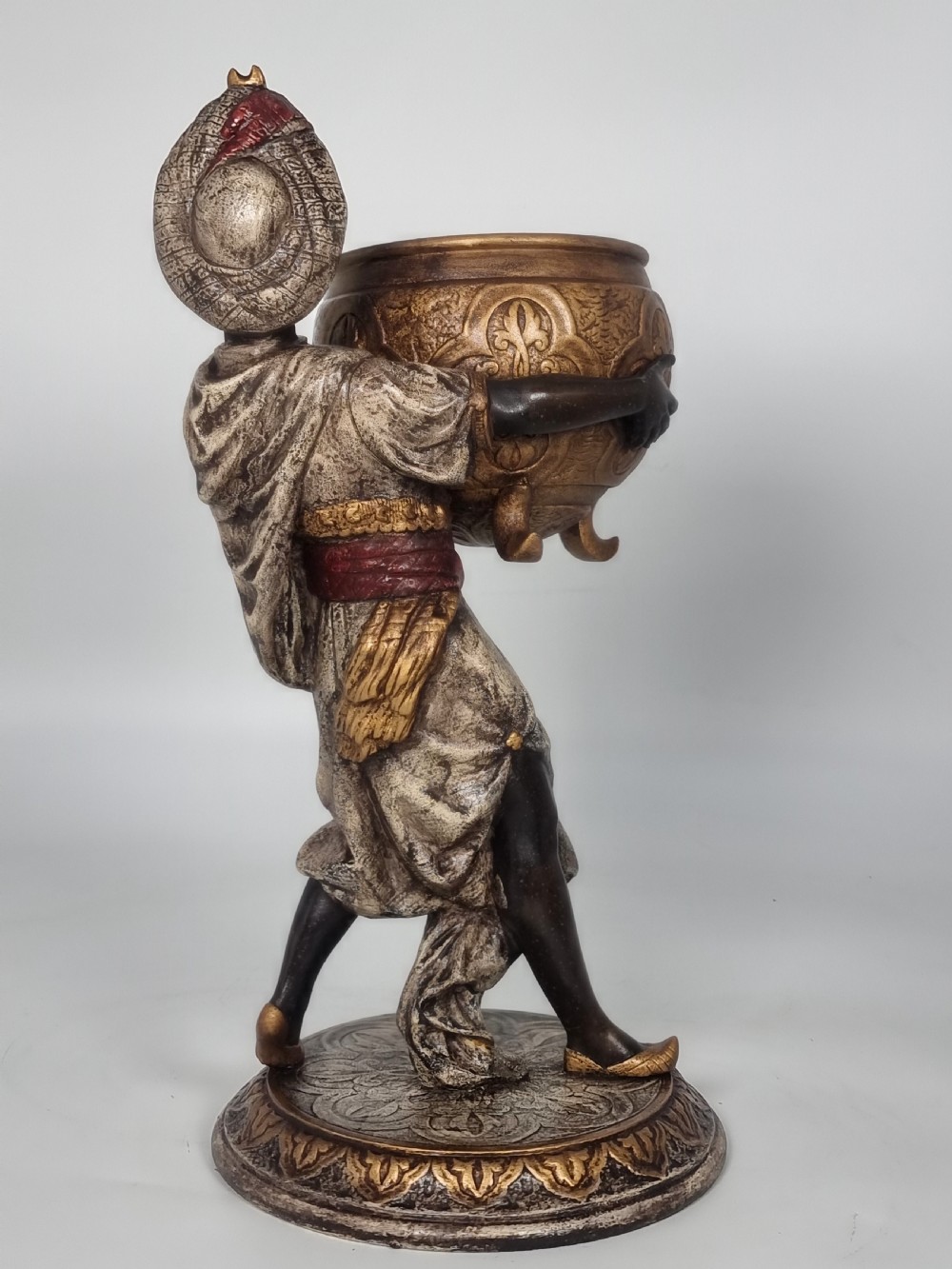 A cast and cold painted pair of Blackamoor figure jardinieres  View XXVIII