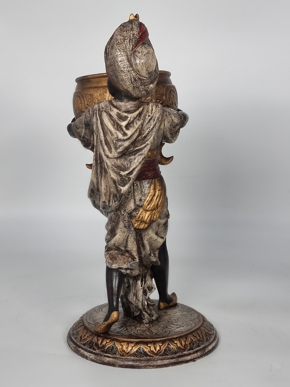 A cast and cold painted pair of Blackamoor figure jardinieres  View XXIX