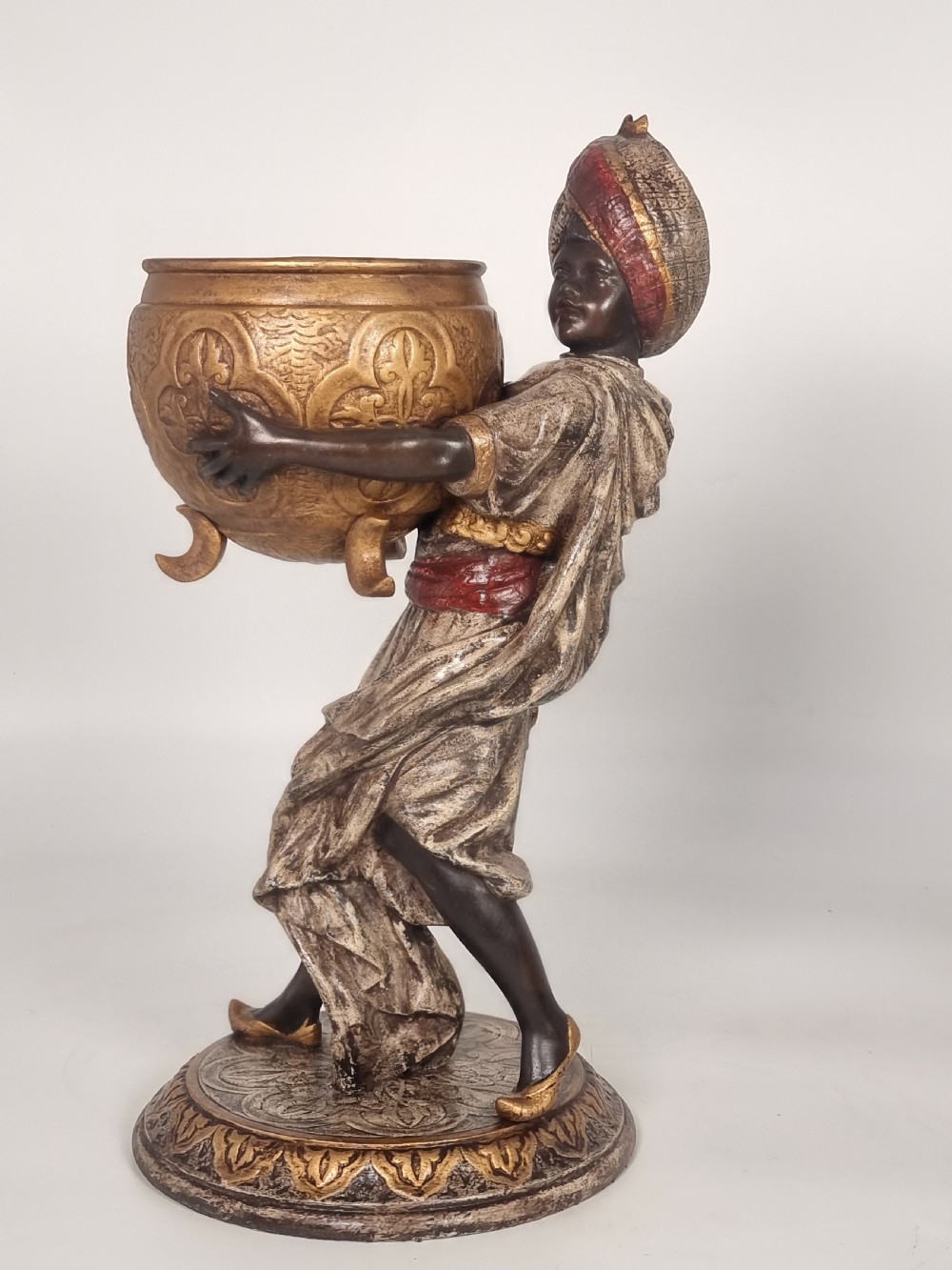 A cast and cold painted pair of Blackamoor figure jardinieres  View XXX