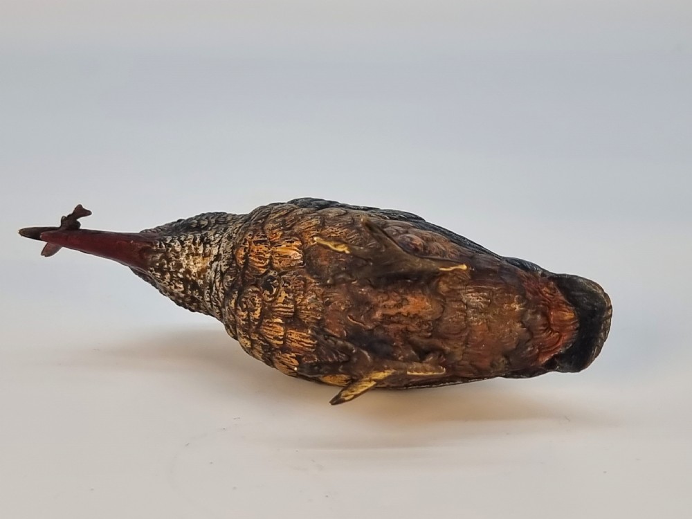 An Austrian bronze cold painted kingfisher of good size C 1910 View IX