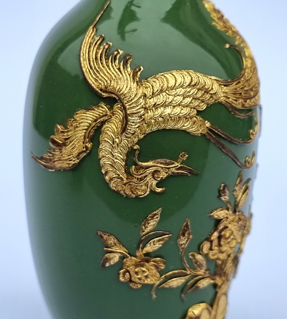 A miniature pair of Chinese porcelain and lacquer decorated vases View XVII