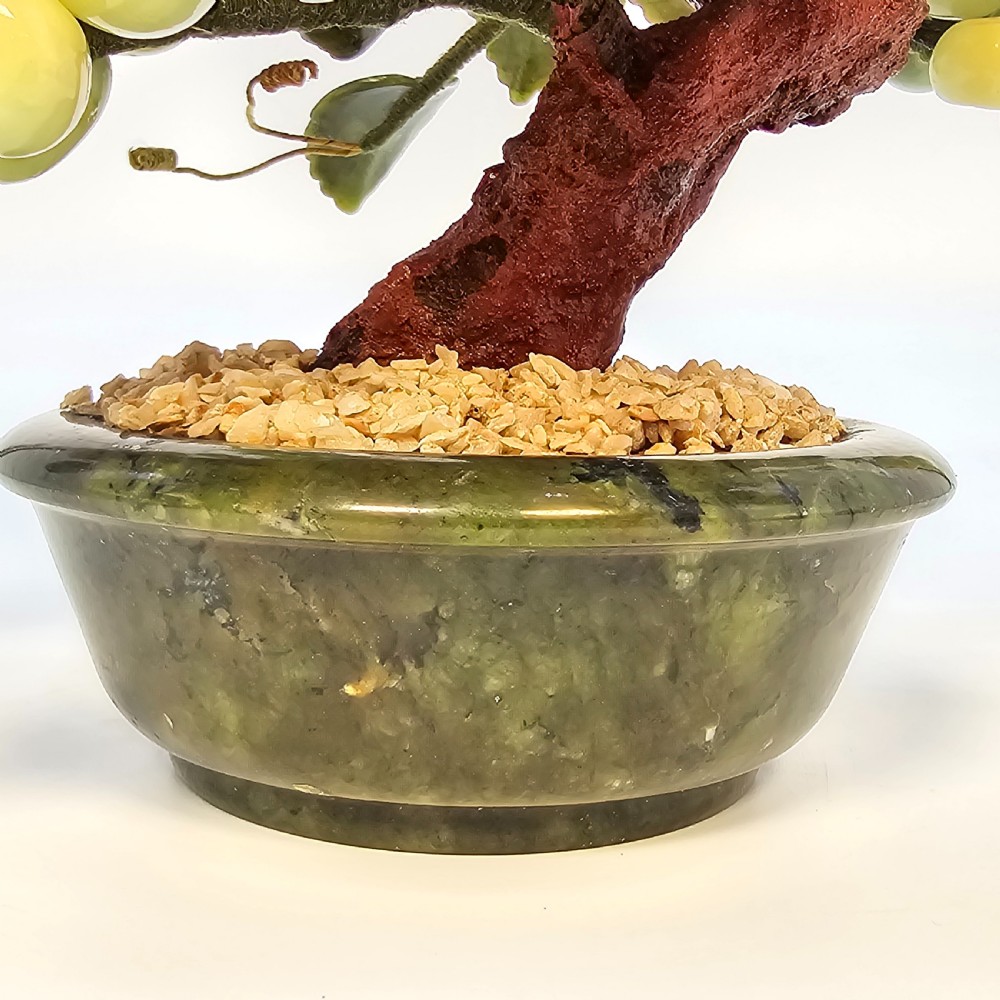 A fine Chinese hardstone carved grapevine bonsai tree View XIII