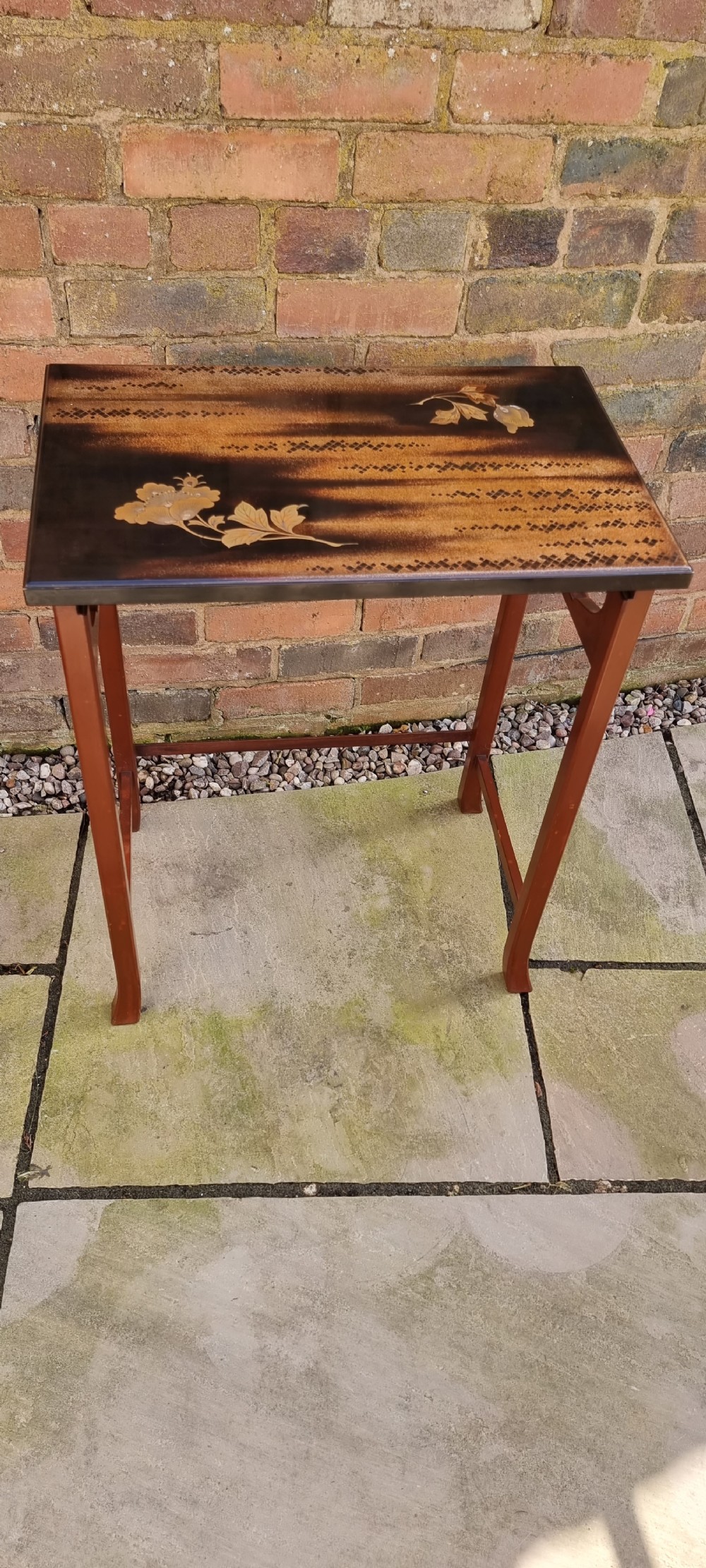 Japanese nest of 3 tables made from lacquer and hardwood View III