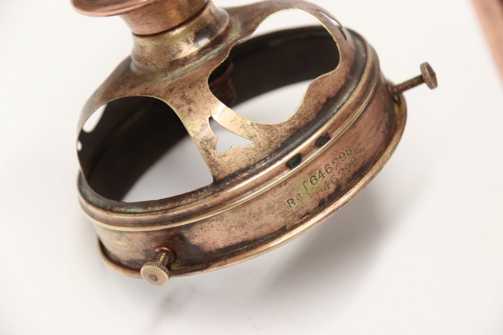 A stylish set of four early 20th century copper arts and crafts gas wall lights View IV