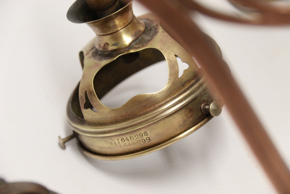 A stylish set of four early 20th century copper arts and crafts gas wall lights View V