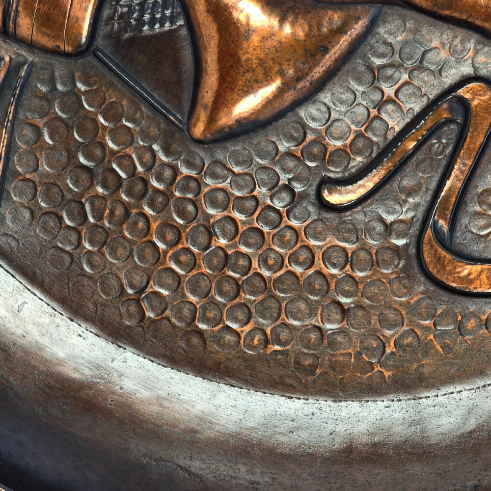 A Cornish copper Arts and Crafts charger by J. F Poole of Hayle, Cornwall, England View VII