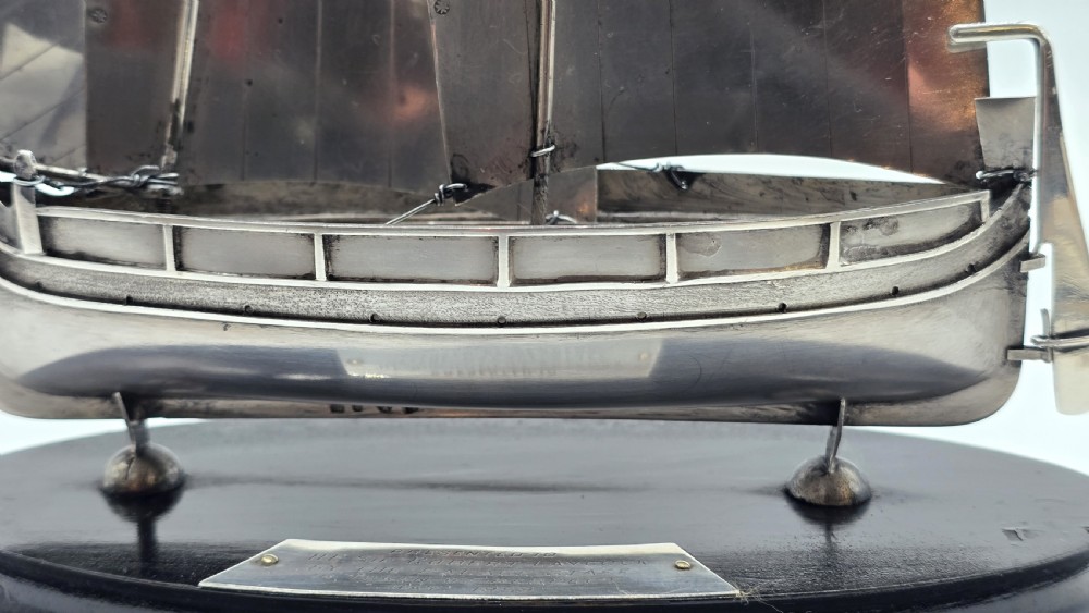 An important silver Royal military presentation boat from the palace staff to the Governor of Malta, Sir Robert Laycock Major General KCMG CB DSO KStJ View XIX
