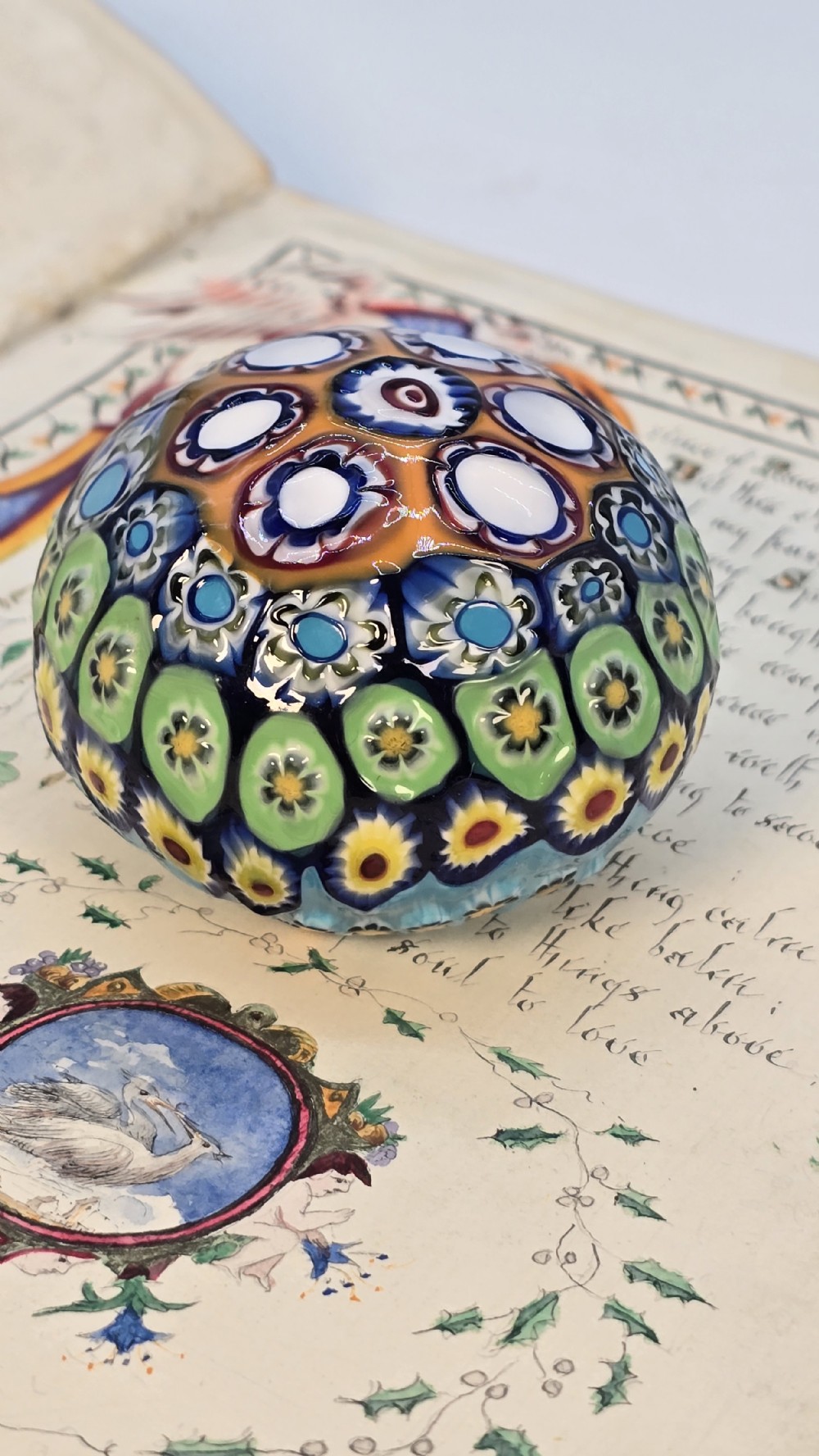 A rare and beautiful Millefiori glass paperweight View IX