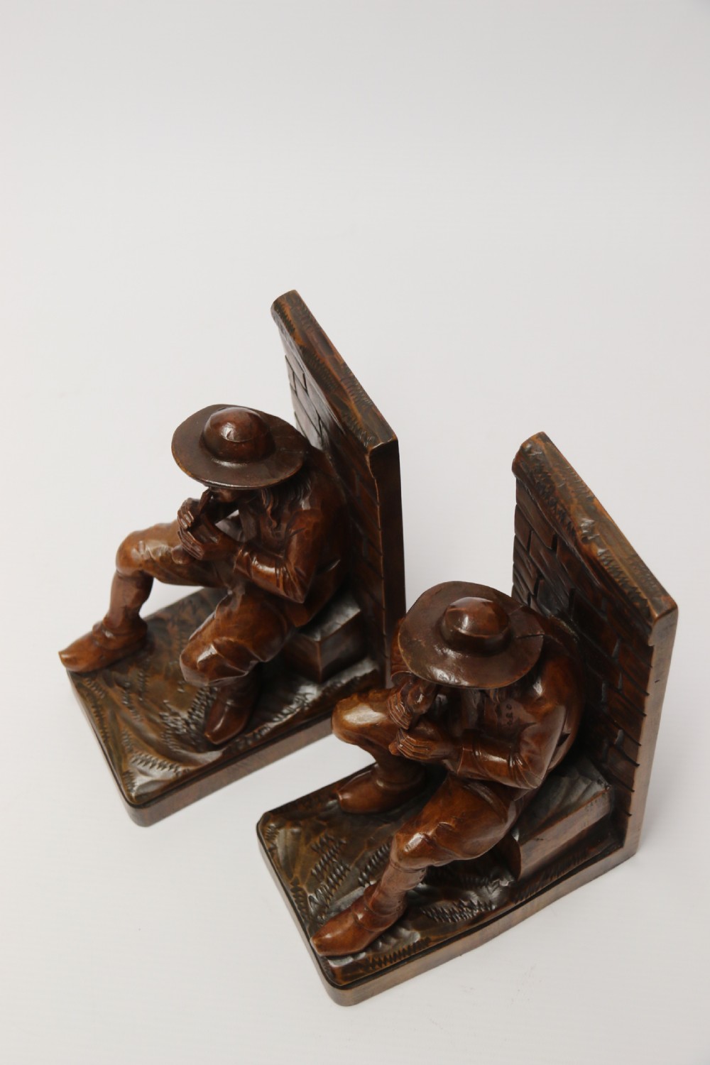 A pair of Black Forest carved walnut bookends circa 1900 View XX
