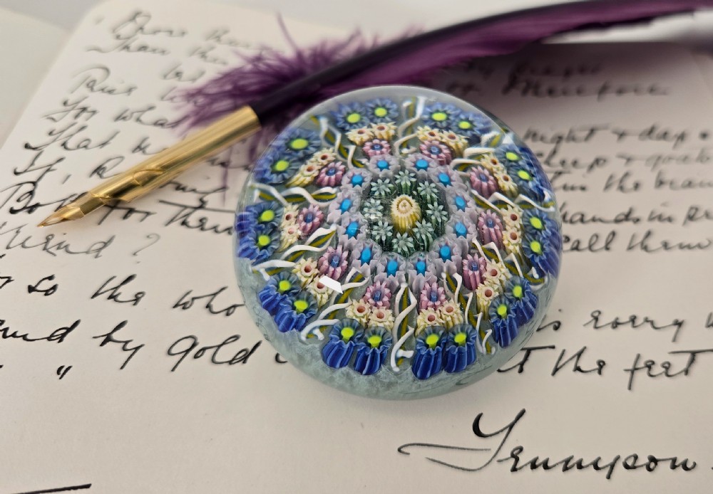 A  Millefiori glass paperweight circa 1920