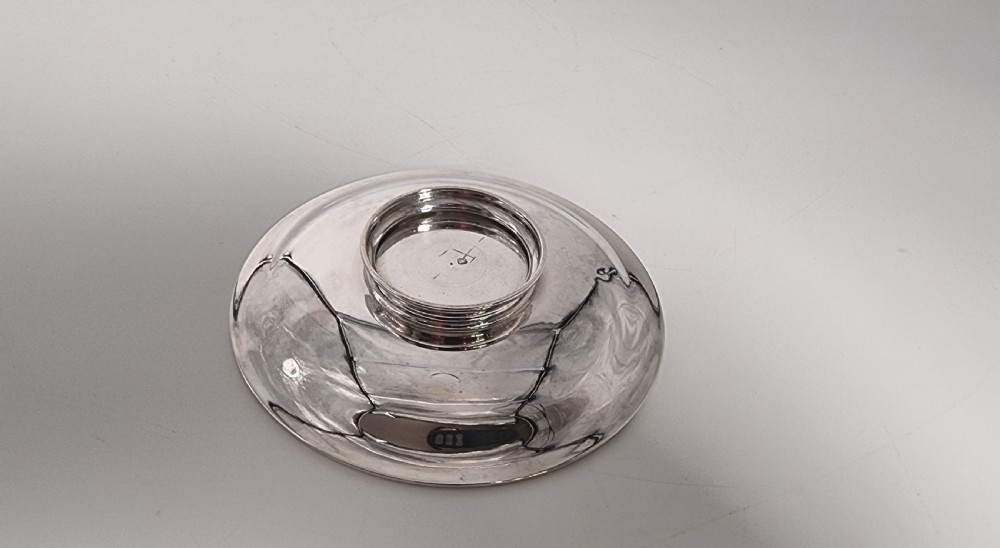 19th century French silver tea or coffee cup and saucer circa 1860 View VI
