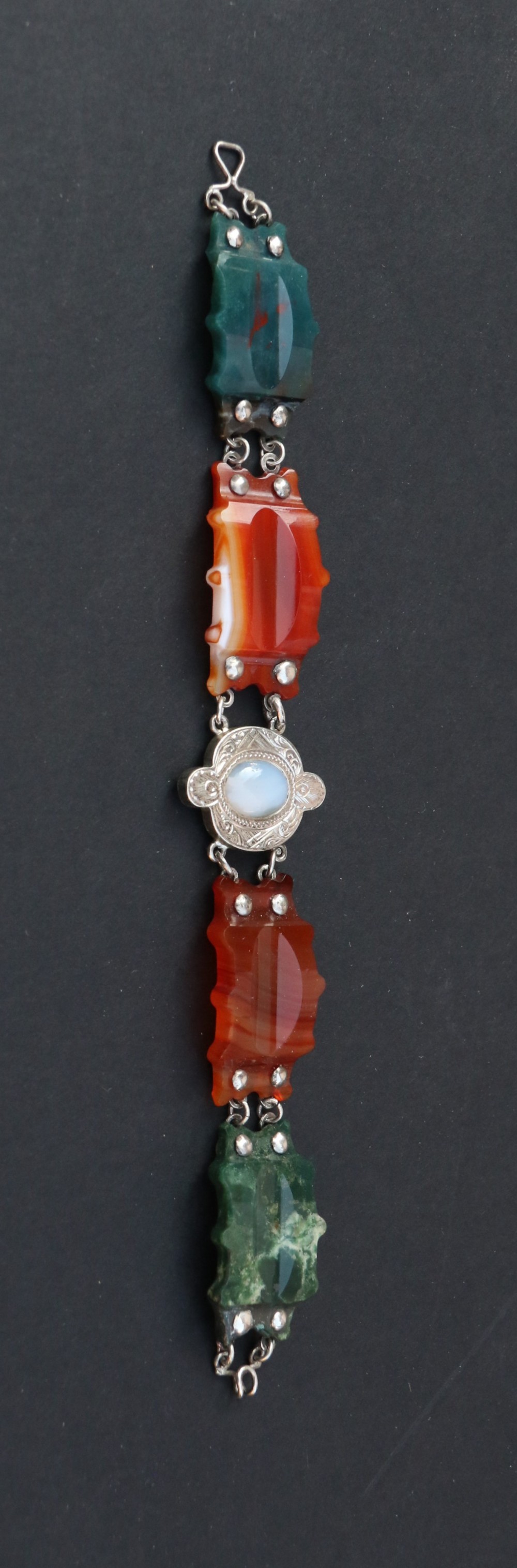  Scottish Agate and silver bracelet, circa 1880