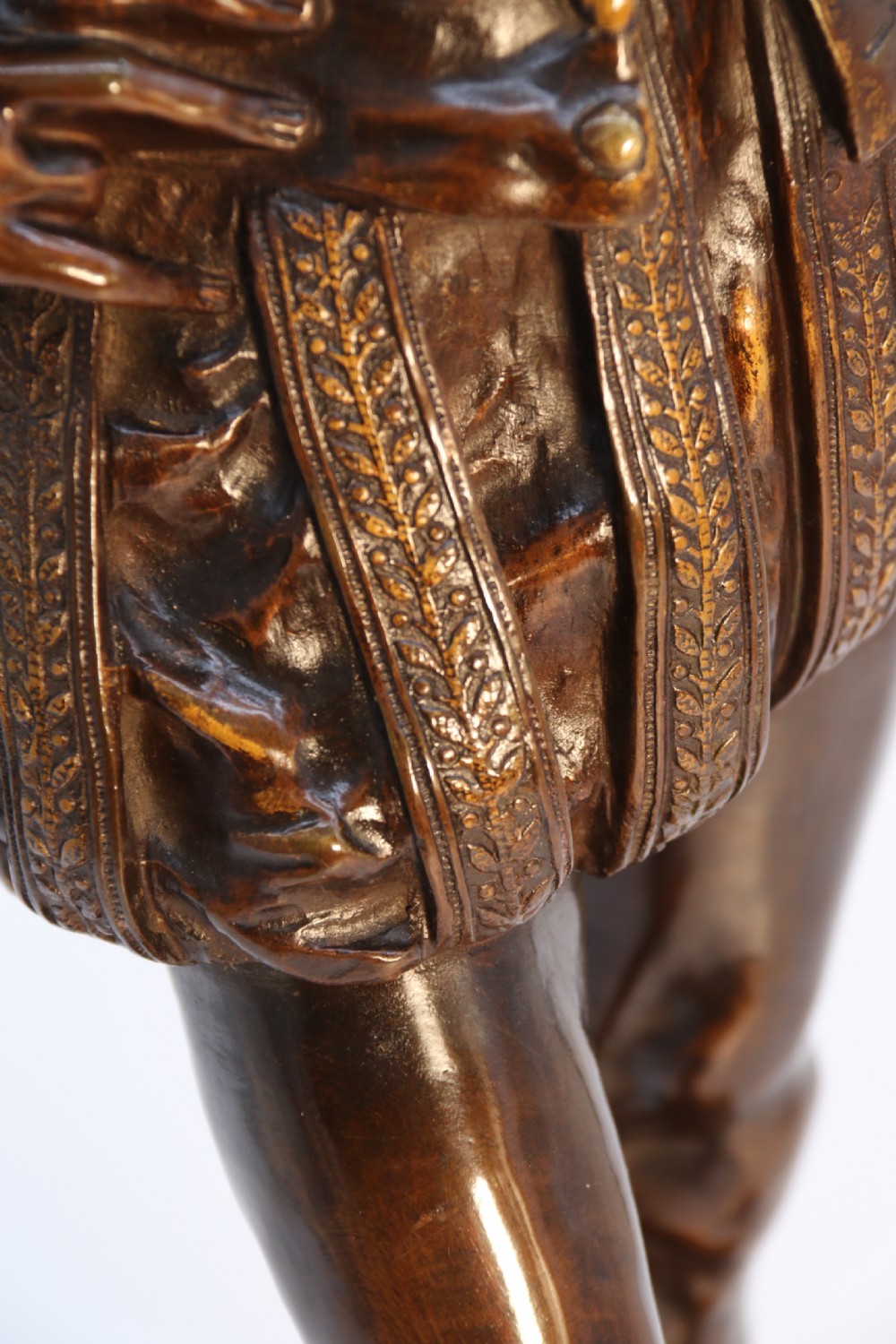 A 19th-century dark patinated bronze figure depicting French poet Joachim de Bellay in 16th-century period costume. View XVIII