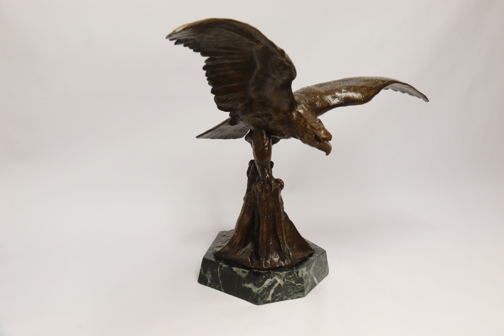 A large and impressive bronze sculpture of a Eagle by Claude Mirval View III