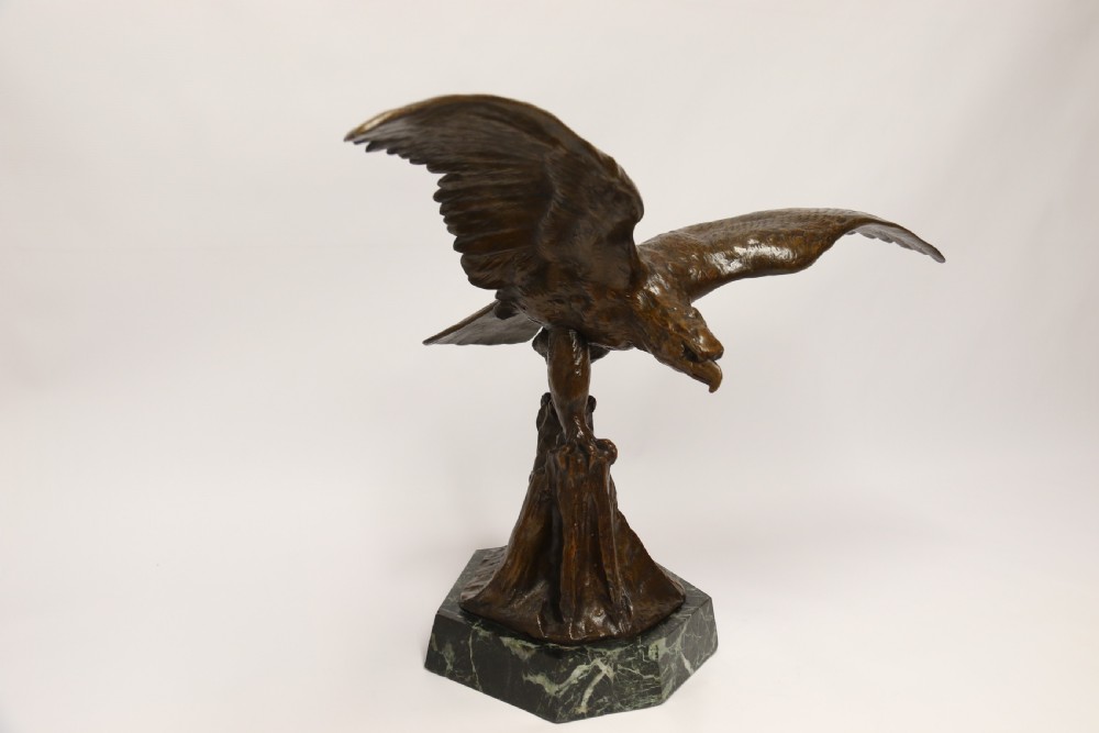 A large and impressive bronze sculpture of a Eagle by Claude Mirval View V