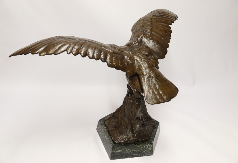 A large and impressive bronze sculpture of a Eagle by Claude Mirval View XI