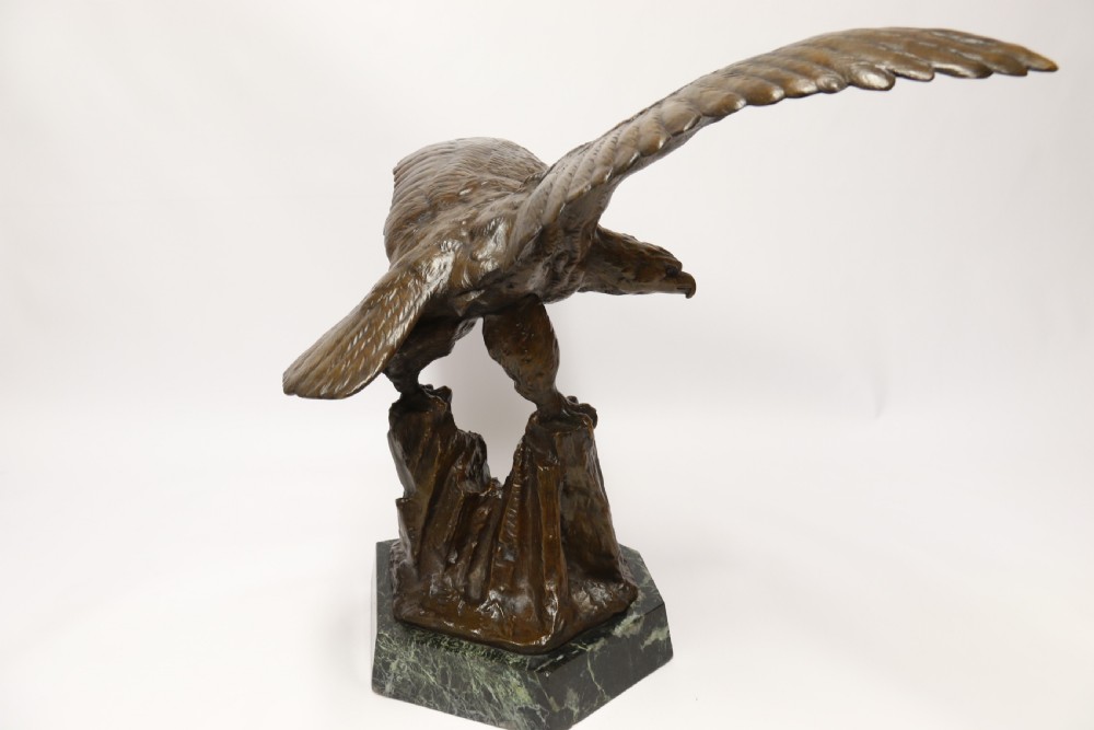 A large and impressive bronze sculpture of a Eagle by Claude Mirval View XII