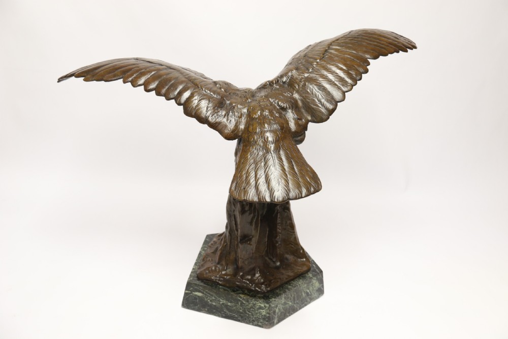 A large and impressive bronze sculpture of a Eagle by Claude Mirval View XIII