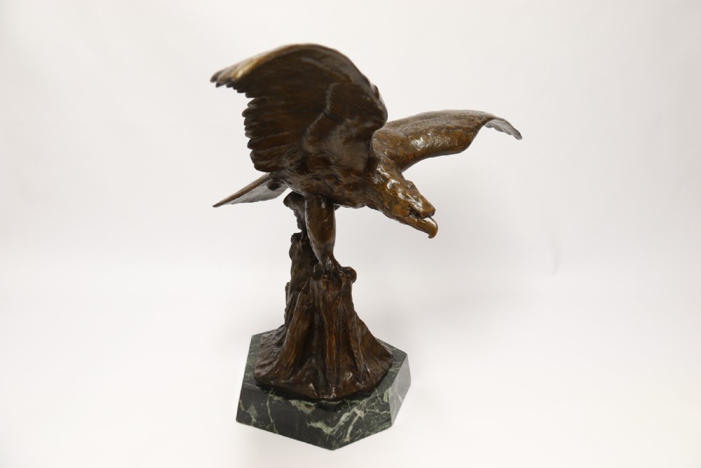 A large and impressive bronze sculpture of a Eagle by Claude Mirval View XV